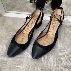 Sam Edelman Faux Suede Cap Toe Block Heels | 8.5